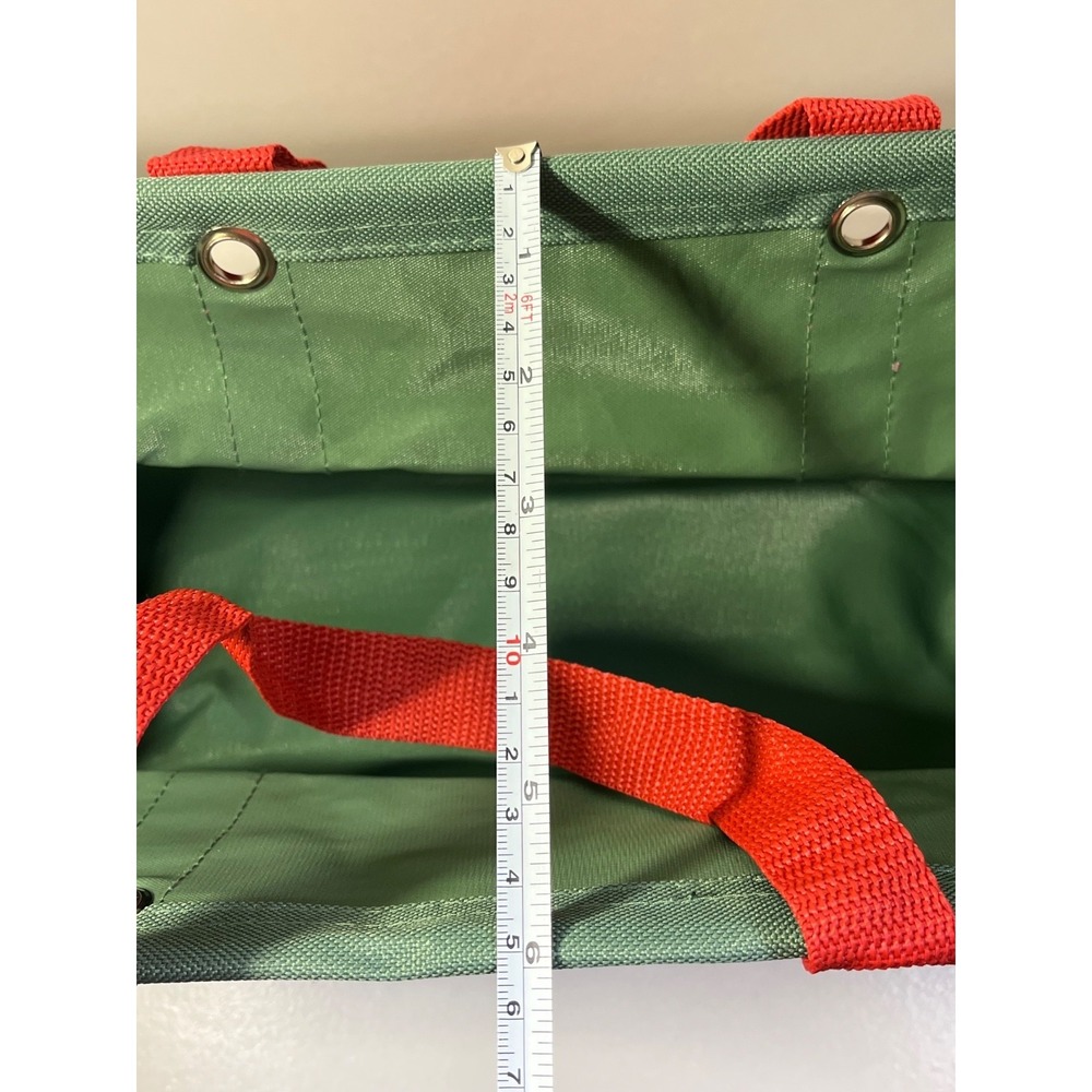 Thirty-One Holiday Storage Basket Green Red Recycled Polyester With Handles - Picture 4 of 7